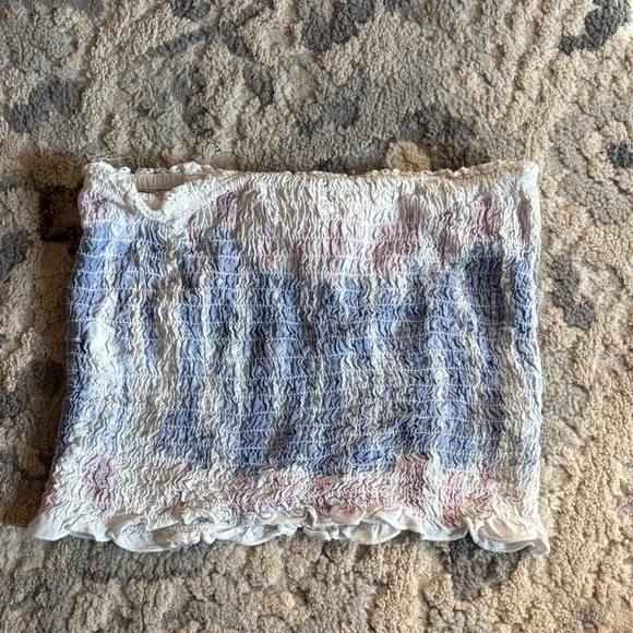 Vintage Havana Lavender & White Smocked Strapless top - Picture 2 of 3